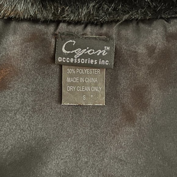 New Cejon Vest Small Black Full Zip Faux Fur Vest - Picture 5 of 6